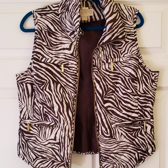 MK Michael Zebra Kors Packable Puffer Vest w/bag - Picture 3 of 8